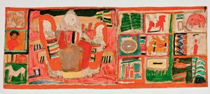Mutter mit Kindern, in den seitlichen Feldern Spielzeug von Egon Schiele