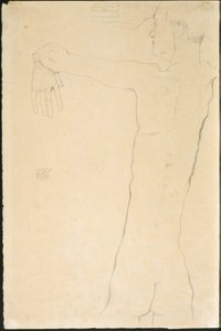 Nackter Mann mit erhobenen Armen (recto)
