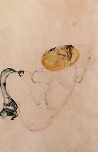 Verängstigtes, kauerndes junges Mädchen, 1912