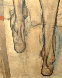 Weiblicher Rückenakt mit Schultertuch, Fragment von Egon Schiele