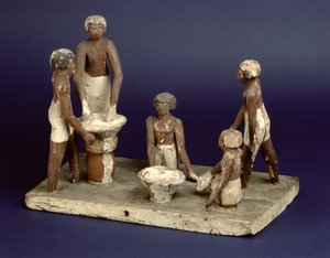 Modell von fünf Männern beim Brauen, aus Beni Hasan, Mittleres Reich, ca. 2035-1668 v. Chr.