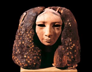 Porträt einer Prinzessin, aus Lisht, Mittleres Reich, Dynastie XII (Holz) von Egyptian 12th Dynasty