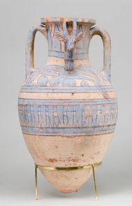 Blau bemalte Ibex-Amphore aus Malqata, ca. 1390–1353 v. Chr.