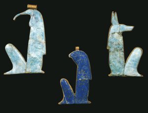 Ägypten, Theben, Luxor, Tal der Könige, Grab von Tutanchamun, Schätze von Tutanchamun, Amulette von Egyptian 18th Dynasty