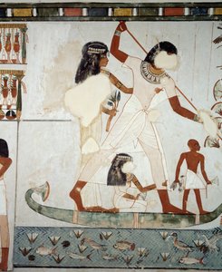 Menna und seine Familie beim Fischen und Vogelfangen in den Sümpfen des Nils (Detail)
