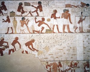Töpfer und Arbeiter, Fresko, Kapelle, Grab des Rekhmire (TT100), Scheich Abd el-Qurna, Theben (Unesco-Welterbeliste) von Egyptian 18th Dynasty