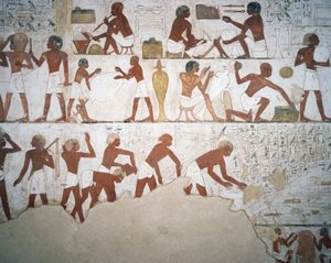 Töpfer und Arbeiter, Fresko, Kapelle, Grab von Rekhmire (TT100) von Egyptian 18th Dynasty