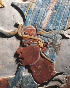 Relief, das Pharao Thutmosis III. darstellt, aus Deir el Bahari, Ägypten, Neues Reich, Dynastie XVIII, ägyptische Zivilisation