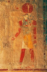 Relief mit Ra Horakhty, Totentempel von Hatschepsut, Deir el-Bahari, Thebanische Nekropole (UNESCO-Welterbeliste) von Egyptian 18th Dynasty