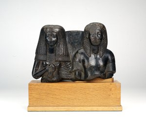 Statuette des Militärbeamten Huy und seiner Frau Nay, Sängerin des Amun, Neues Reich von Egyptian 18th Dynasty