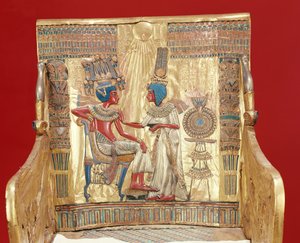 Thron, aus dem Grab von Tutanchamun (ca. 1370-1352 v. Chr.) Neues Reich