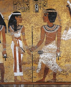 Tutanchamun und seine Königin, Grab von Tutanchamun, Luxor, Ägypten von Egyptian 18th Dynasty