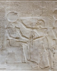 Basrelief, Tempel von Seti I, Abydos, Ägypten von Egyptian 19th Dynasty