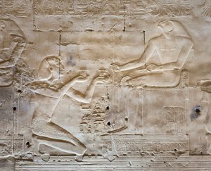 Basrelief, Tempel von Seti I, Abydos, Ägypten von Egyptian 19th Dynasty