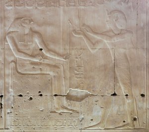 Basrelief, Tempel von Seti I, Abydos, Ägypten von Egyptian 19th Dynasty