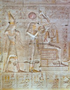 Farbrelief, Tempel von Seti I, Abydos, Ägypten von Egyptian 19th Dynasty