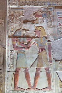 Farbrelief, Tempel von Seti I, Abydos, Ägypten von Egyptian 19th Dynasty