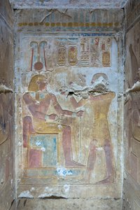 Farbrelief, Tempel von Seti I, Abydos, Ägypten von Egyptian 19th Dynasty