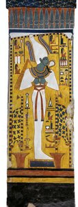 Ägypten, Theben, Luxor, Tal der Königinnen, Grab von Nefertari, Wandmalerei von Osiris in der Grabkammer aus der 19. Dynastie