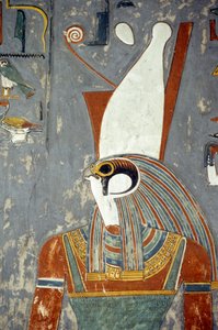 Horus mit Doppelkrone, Grab von Horemheb, Tal der Könige, Luxor, Altes Theben (Foto)