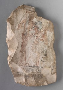 Ostrakon: Ramses II. wird von einer Göttin gesäugt, ca. 1279-1213 v. Chr.