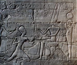 Kampagnen von Seti I. in Syrien und Palästina, Relief, Nordaußenwand der Großen Hypostylhalle, Karnak-Tempelkomplex (UNESCO-Welterbeliste) von Egyptian 19th Dynasty