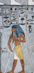 Der Gott Atum, Fresko, Grabkammer, Grab von Ramses I. (KV16), Tal der Könige, Theben
