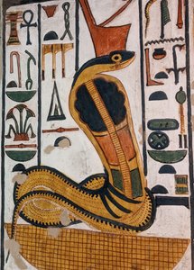 Grab der Nefertari / Ägyptische Göttin Wadjet (Wandmalerei) von Egyptian 19th Dynasty