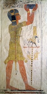 Ein Inmutef-Priester bringt ein Opfer dar, aus dem Grab von Ramses IX (r.1126-1108 v. Chr.) Neues Reich