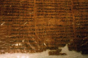 Der Papyrus der Streiks: Verwaltungsdokument, in dem die Streiks während der Herrschaft von Ramses III (1186-1070 v. Chr.) in Deir el Medina aufgezeichnet sind. Die Stadtarbeiter unterbrachen ihre Arbeit, als sie ihre Essensrationen nicht erhielten. Ägypti