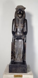 Ägyptische Antiquität: die Löwengöttin Sekhmet mit der Kartusche von König Sheshonq I. Statue aus schwarzem Granit. 950-929 v. Chr. Turin, Ägyptisches Museum
