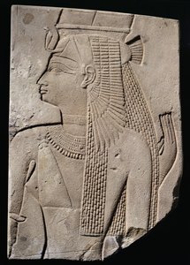 Relief einer göttlichen Gemahlin, Spätzeit, ca. 780-656 v. Chr. (Sandstein)