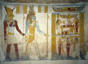 Wandmalereien aus dem Grab von Pa Nentwy von Egyptian 26th Dynasty