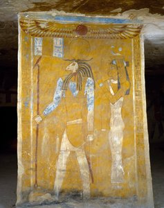 Wandmalereien aus dem Grab von Pa Nentwy, Bahariya-Oase, Gizeh, Ägypten. Ägyptische Zivilisation, 26. Dynastie, 663-525 v. Chr. von Egyptian 26th Dynasty