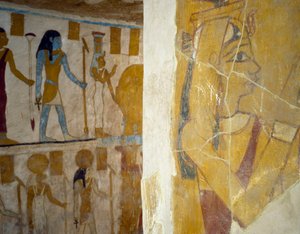 Wandmalereien aus dem Grab von Pa Nentwy, Bahariya-Oase, Gizeh, Ägypten. Ägyptische Zivilisation, 26. Dynastie, 663-525 v. Chr. von Egyptian 26th Dynasty