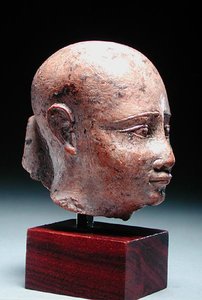 Männlicher Kopf, ca. 350 v. Chr. (Kalkstein) von Egyptian 30th Dynasty