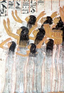 Altes Ägypten, Malerei, Fresko, Klagende Frauen in der Trauerprozession, Grab von Ramose, Theben von Egyptian Egyptian