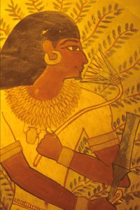 Altes Ägypten, Grab von Sennufer, Theben, Luxor, Wandmalerei, Fresko von Egyptian Egyptian