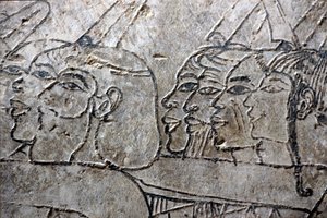 Altes Ägypten, Wandmalerei, asiatische Gefangene, Amarna-Stil, Grab von Ramose, Tal der Adligen, Theben von Egyptian Egyptian