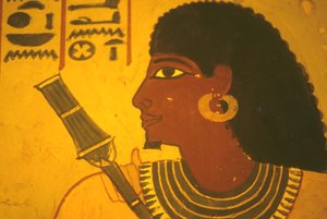 Altes Ägypten, Wandmalerei, Grab des Sennufer, Theben/Luxor, Sennufer hält Zepter, Bürgermeister von Theben, Aufseher unter Amenophis II. von Egyptian Egyptian
