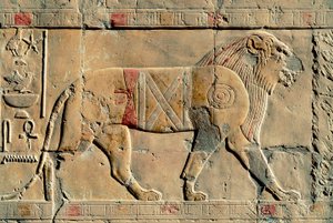 Löwe, Senenmut, Tempel von Hatschepsut, Deir el-Bahari, Ägypten von Egyptian Egyptian