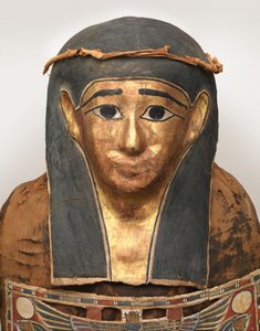 Mumie von Nesmin (Detail der Mumienmaske mit Pflanzenkranz), 200-30 v. Chr. von Egyptian Ptolemaic Period