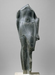Torso eines ptolemäischen Königs, mit Kartuschen eines späten Ptolemäers, 80–30 v. Chr.