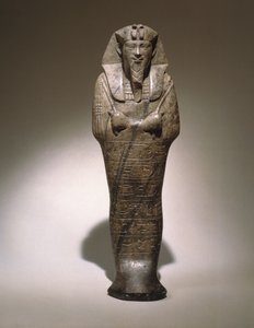 Ushabti von Senkamanseken, aus Äthiopien (grauer Kalkstein)