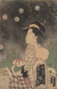 Frau und Kind fangen Glühwürmchen, ca. 1793
