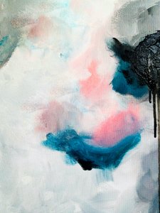 Flüssiges Rosa-Teal Abstrakt