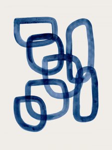 Indigo Fließende Formen