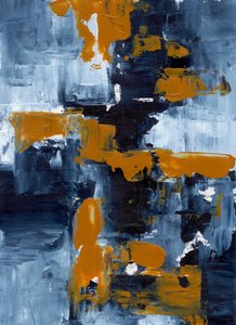Indigo-Orange-Abstrakt