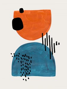 Orange-Blaue Abstrakte Formen