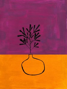 Lila-orange Pflanzenvase